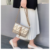 Women Crossbody Lattice Solid Color Pendant Square Handbags
