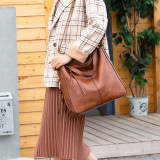 Women Shoulder Strap Bags Soft Leather PU Large Tote Handbags