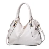 Women Solid Color Handbag Crossbody PU Large Tote Bags