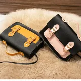 Women Crossbody Color Block PU Square Handbags
