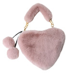 Women Crossbody Plush Fluffy Heart-shaped Ball Handbags