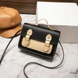 Women Crossbody Color Block PU Square Handbags
