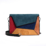 Women Suede Color Matching Square Crossbody Handbags