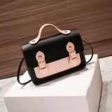 Women Crossbody Color Block PU Square Handbags