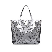 Women Shoulder Luminous Holographic Geometric Large Tote Handbags