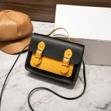 Women Crossbody Color Block PU Square Handbags