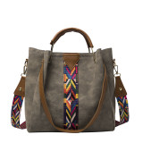 Women Crossbody Wide Colorful Strap Large Tote Bags