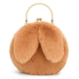 Women Crossbody Clip Plush Rabbit Ear Handbag