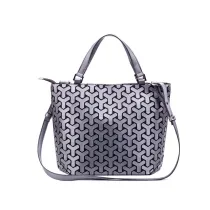 Women Shoulder Bags Luminous Holographic Geometric Large Tote Handbags