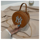 Women Crossbody Round Circle Shaped Solid Color Letter Handbags
