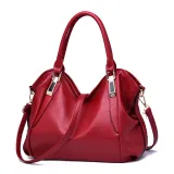 Women Solid Color Handbag Crossbody PU Large Tote Bags