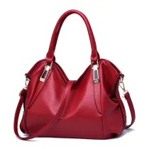 Women Solid Color Handbag Crossbody PU Large Tote Bags