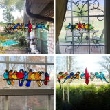 Multicolor Birds Stained Glass Hanging Pendant Home Decoration Creative Gifts