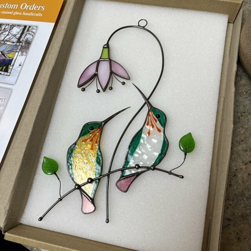 Hummingbird Stained Glass Windows Hanging Home Decoration Creative Gifts