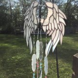 Angel Wing Wind Chime Stained Glass Tassels Hanging Pendant Home Decoration Creative Gifts