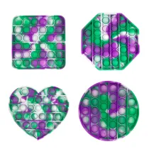 4PCS Rainbow Tie-dye Geometric Figure Shape Pop It Fidget Toy Push Pop Bubble Sensory Fidget Toy Stress Relief For Kids & Adult