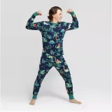 Jurassic Dinosaurs Santa Claus Christmas Family Matching Sleepwear Pajamas Sets With Dog Cloth