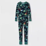 Jurassic Dinosaurs Santa Claus Christmas Family Matching Sleepwear Pajamas Sets With Dog Cloth