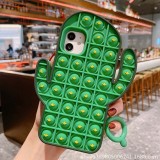 Pop It Fidget Toys Green Cactus Soft Silicone iPhone Case For iPhone 12 11 Pro Max 11