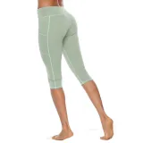 Women Buttock Tight Sports Side Pocket Quick-dry Fitness Leggings Sports Running Athletic Seven Pants