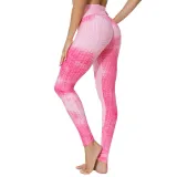 Women Jacquard Tie-Dye Yoga Suit Bubble Yoga Leggings High Waist Hip Lift Exercise Fitness Pants