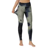 Women Jacquard Tie-Dye Yoga Suit Bubble Yoga Leggings High Waist Hip Lift Exercise Fitness Pants