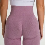 Women Seamless Yoga Leggings Sports Fitness Pants Moisture Absorption Tummy Control Running Stretch Workout Pants