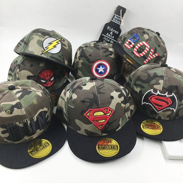Kids Marvel Spiderman Captain America Hip-hop Baseball Camouflage Cap
