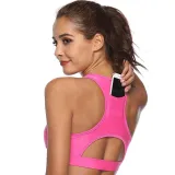 Women Hot Style Fitness Beauty Yoga Bra With Phone In Back Sport Bra