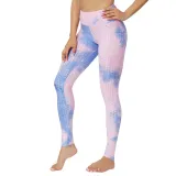 Women Jacquard Tie-Dye Yoga Suit Bubble Yoga Leggings High Waist Hip Lift Exercise Fitness Pants