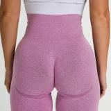 Women Seamless Yoga Leggings Sports Fitness Pants Moisture Absorption Tummy Control Running Stretch Workout Pants