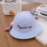 Kids 3D Rabbit Ears Carrot Sunhat Bucket Hat Fisherman Cap