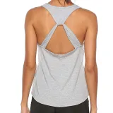 Women Loose Sexy Hollowed-Out Cross Back Exercise Yoga Activewear Workout Vest Tank Tops