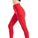 Women Fashion Pocket Bubble Yoga Leggings High Elastic-lifting Buttocks Slimming Sweat Absorbing Pants