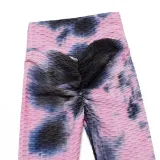 Women Jacquard Tie-Dye Yoga Suit Bubble Yoga Leggings High Waist Hip Lift Exercise Fitness Pants