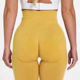 Women Seamless Yoga Leggings Sports Fitness Pants Moisture Absorption Tummy Control Running Stretch Workout Pants