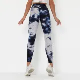 Women Tie-Dyed Bubble Yoga Leggings Slim Buttock Exercise Workout Fitness Pants
