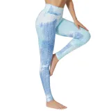 Women Jacquard Tie-Dye Yoga Suit Bubble Yoga Leggings High Waist Hip Lift Exercise Fitness Pants