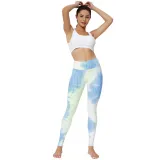Women Jacquard Tie-Dye Yoga Suit Bubble Yoga Leggings High Waist Hip Lift Exercise Fitness Pants
