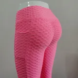 Women Fashion Pocket Bubble Yoga Leggings High Elastic-lifting Buttocks Slimming Sweat Absorbing Pants