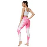 Women Jacquard Tie-Dye Yoga Suit Bubble Yoga Leggings High Waist Hip Lift Exercise Fitness Pants
