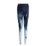 Women Lunar Eclipse Starry Sky Gradual Print Yoga Leggings Workout Sports Running Athletic Pants