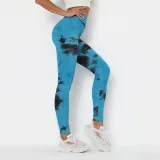 Women Tie-Dyed Bubble Yoga Leggings Slim Buttock Exercise Workout Fitness Pants