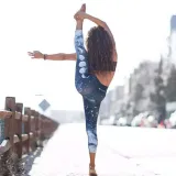 Women Lunar Eclipse Starry Sky Gradual Print Yoga Leggings Workout Sports Running Athletic Pants