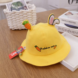 Kids 3D Rabbit Ears Carrot Sunhat Bucket Hat Fisherman Cap
