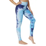 Women Jacquard Tie-Dye Yoga Suit Bubble Yoga Leggings High Waist Hip Lift Exercise Fitness Pants