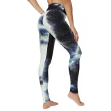 Women Jacquard Tie-Dye Yoga Suit Bubble Yoga Leggings High Waist Hip Lift Exercise Fitness Pants