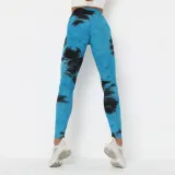 Women Tie-Dyed Bubble Yoga Leggings Slim Buttock Exercise Workout Fitness Pants