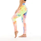 Women Jacquard Tie-Dye Yoga Leggings Slim Buttock Exercise Workout Fitness Pants