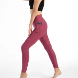 Women Fashion Pocket Bubble Yoga Leggings High Elastic-lifting Buttocks Slimming Sweat Absorbing Pants